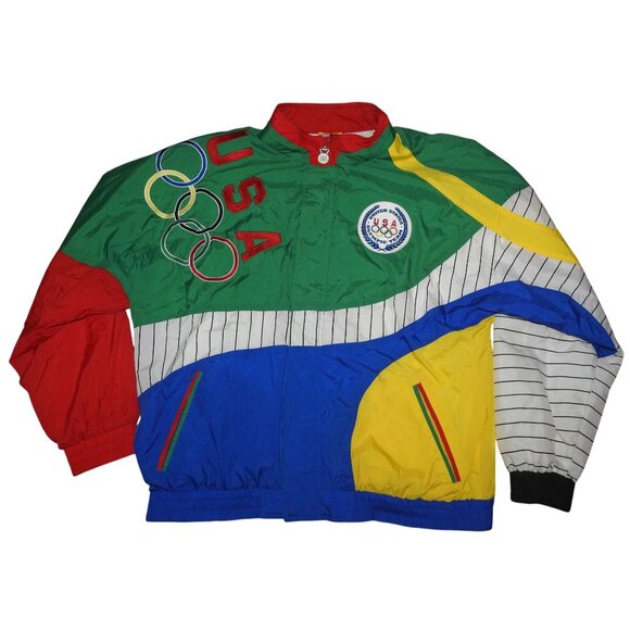 Vintage 1996 Apex One United States Olympic Team Color Block Jacket Size XL - Picture 1 of 9